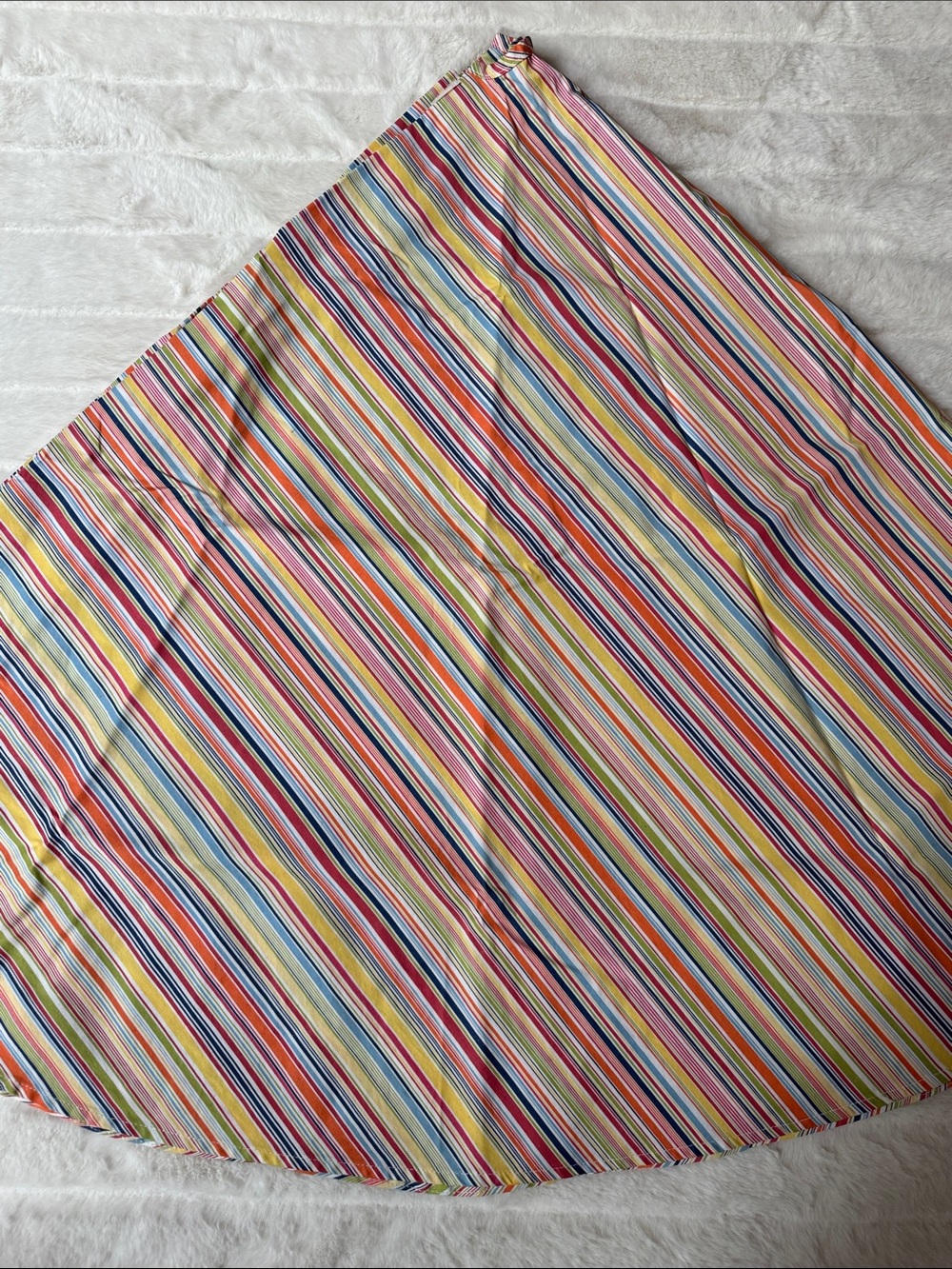 Pottery Barn Umbrella Multi-Color Striped Table Cloth 60" Round